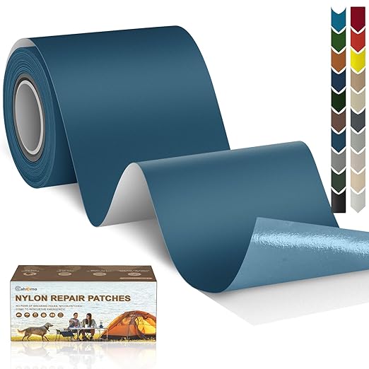 Cahomo 3x79 Nylon Repair Patch Nylon Repair Tape Self Adhesive Fabric Tapes Outdoor Camping Gear Fabric kit for Tent, Umbrella, Down Jackets, Sleeping Bag, Knapsack（Navy Blue）