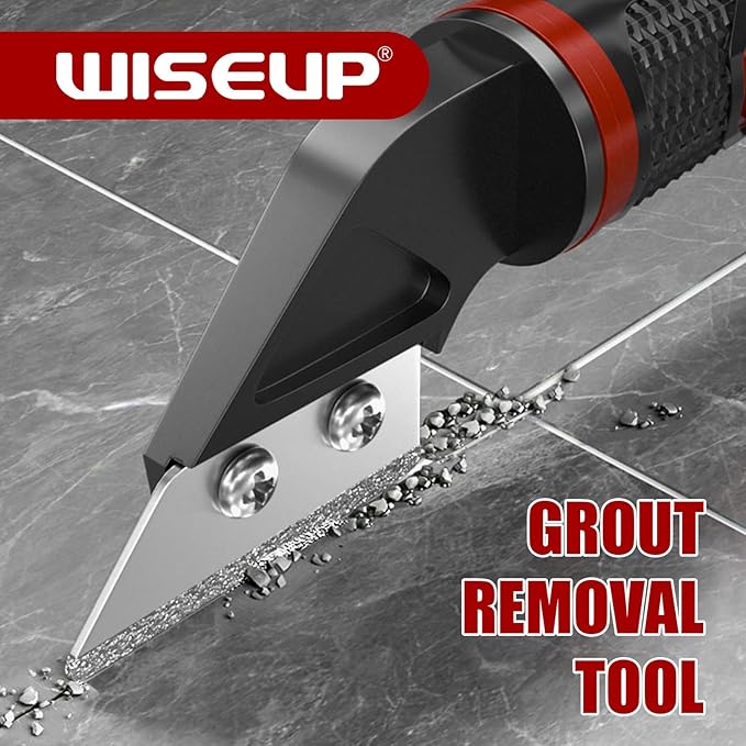WISEUP Caulking Tool，6 in 1 Caulk Remover Tool with Grout Scraper，Brush，Caulking Tool Kit for Kitchen,Bathroom,Window,Door