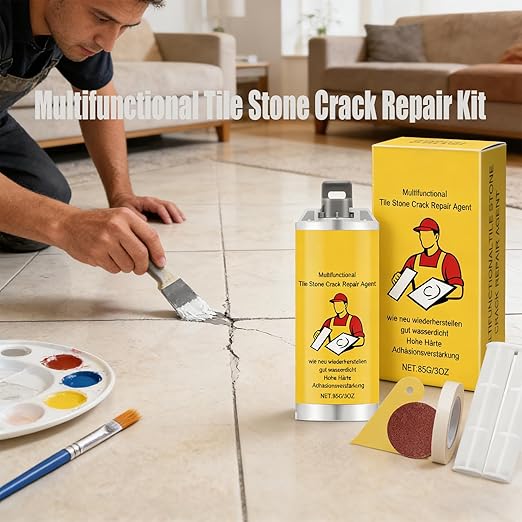 Quick-Drying Tile Repair Glue, Multifunctional Tile Stone Crack Repair Kit, Tile Repair kit for Ceramic Porcelain Floor Wall Tile Repair (2)