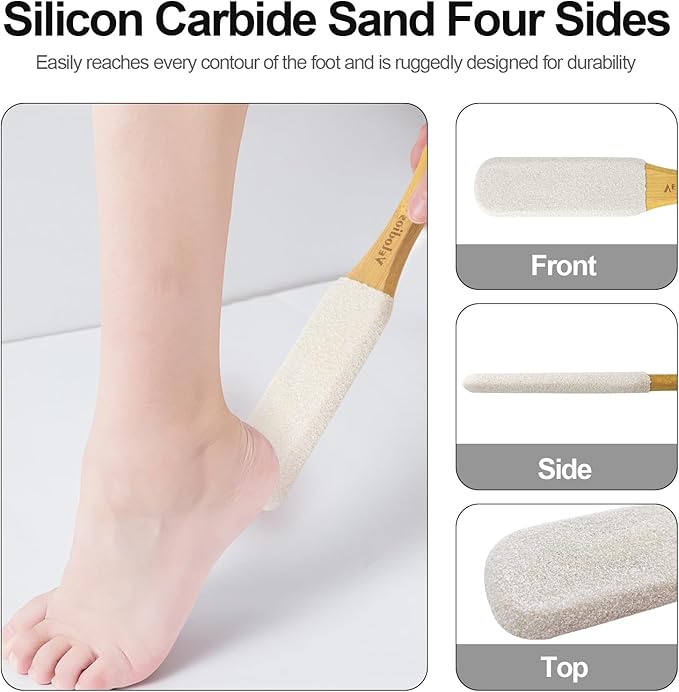 Foot File Foot Scrubber Pedicure, Pumice Stone for Feet, 2 Pack Professional Foot Scrubber Remove Cracked Heels,Dead Skin,Corn,Scraper File Foot Care Foot Rasp Massage Brush Tools Kit for Men/Women