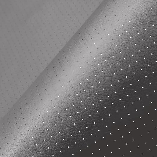 Leather Repair Patch, Breathable Perforated Self Adhesive Repair Patch, Furniture Couch Car Seats Office Chairs Sofa Repair Refurbished Faux Leather Patch (Light Gray,15.7x59 inch)