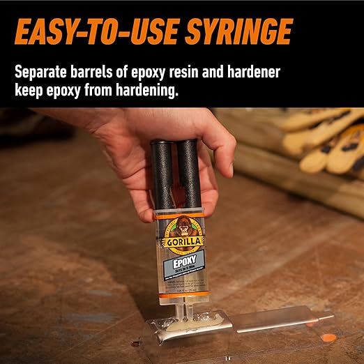 Gorilla 2 Part Epoxy, Clear Epoxy, 0.85 Ounce Syringe (Pack of 10) - 5 Minute Set, Incredibly Strong Bonding