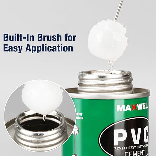 PVC Cement Pipe Glue – Fast Dry Plumbing Solvent Weld Waterproof Clear Finish for PVC Pipe, Vinyl & Inflatable Repair 4.2 fl oz Leak Proof Can