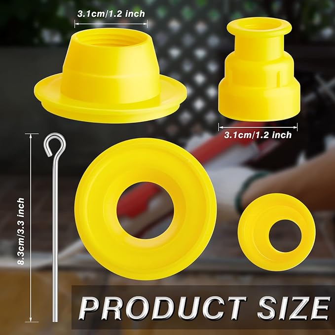 19 Pcs Caulking Finisher Kit Include 14 Pcs Reusable Stainless Steel Caulking Nozzle Applicators with 4 Connection Bases Replacement and 1 Glue Needle for Bathroom Kitchen Doors Windows Sink Joint