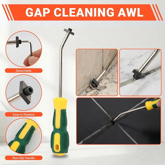 Grout Removal Tool Kit 37 Pack, Hand Grout Saw and Scraper Set with Replaceable Heads and 20 Extra Blades, Caulk Remover for Bathroom Shower Floor Tile Cleaning Repair