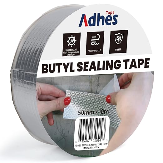 Adhes Butyl Sealing Tape 2 inch x 33feet, Waterproof Rubber Adhesive Repair Tape for Roof, Window, RV, Pipe, Gutter & Leak Fixing – Weatherproof & UV Resistant