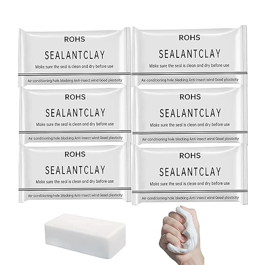Waterproof Sealant Clay, Moldable Sealing Clay Wall Repair Putty, Waterproof Sealant Mastic Hole Filler for Wall Hole AC Duct Pipe Drainage, 6 Pack