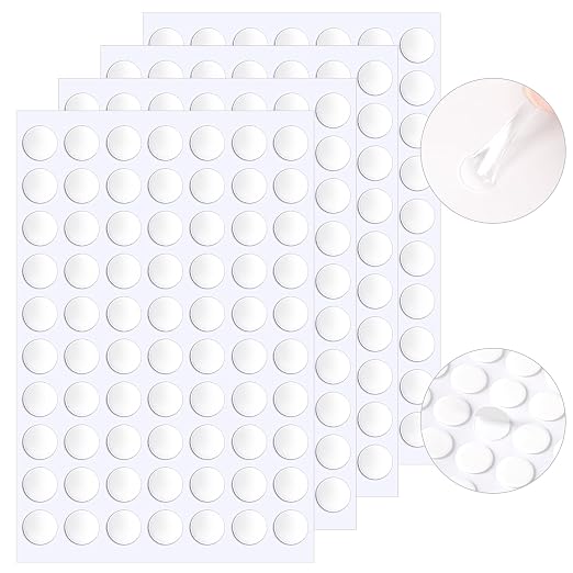JANYUN 140 Pcs Double Sided Sticky Dots Removable Round Putty Clear Double Sided Tape for Crafts No Trace Sticky Tack Adhesive Tape (15 mm)