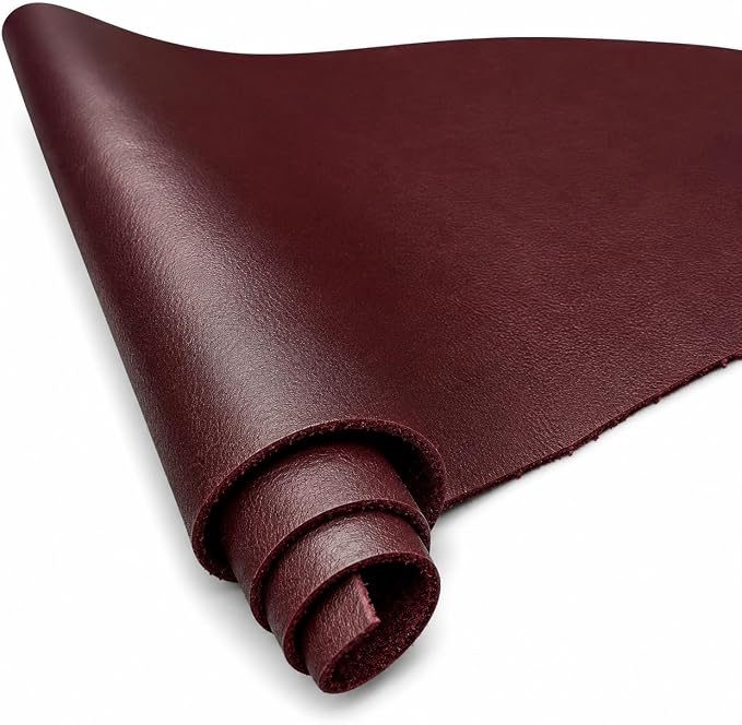 REED Leather HIDES - Cow Skins (20 Square Foot, Burgundy) | Arts and Crafts