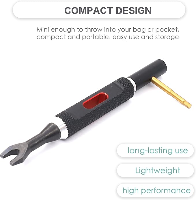 RC Multi-Function Wrench Turnbuckle Nut Ball Joint Remover 4mm Universal Repair Tool with 2.0mm Screwdriver for 1/10 1/8 1/24 Crawler Truck Off Road Car Boat Drone Airplane(Black Red)