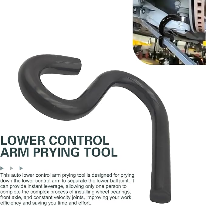 WZP Lower Control Arm Prying Tool, Ball Joint Removal Tools Designed, 7/8" Diameter Pry Bar Hook Adapter, Specialty Suspension Bushing Tool for Front-Wheel Drive Vehicles (Black)
