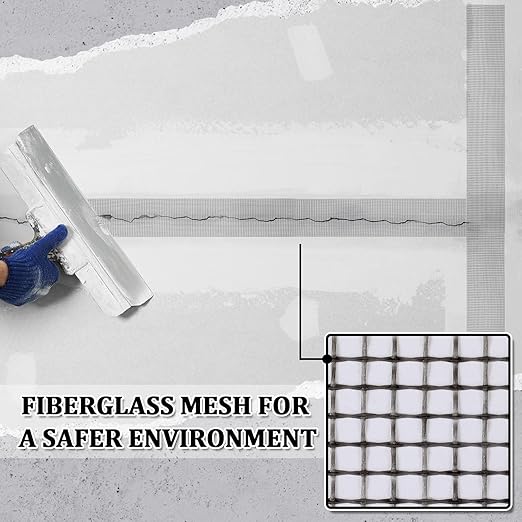 250 ft x 2 Inch Cement Board Joint Tape Self Adhesive Durable Gray Fiberglass Mesh Drywall Mesh Repair Tape for Cement Board Joints Repairing, Sealing and Strengthening