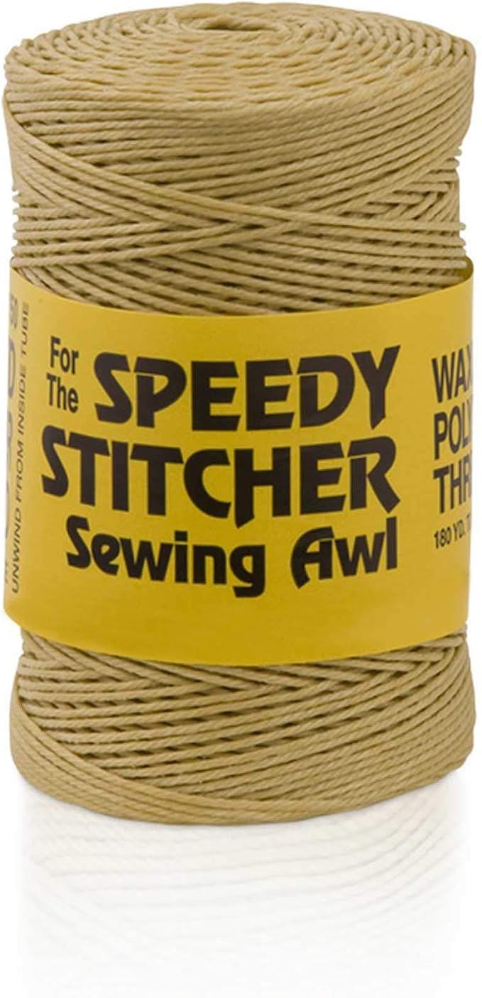 Speedy Stitcher Sewing Awl Kit with 180-yard Tube of Thread, Natural