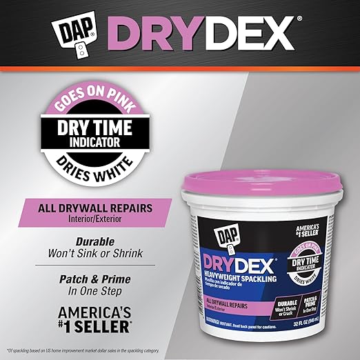 DAP DryDex Dry Time Indicator Spackling, Pink/White, 32 Oz (7079812330) (Pack of 2)