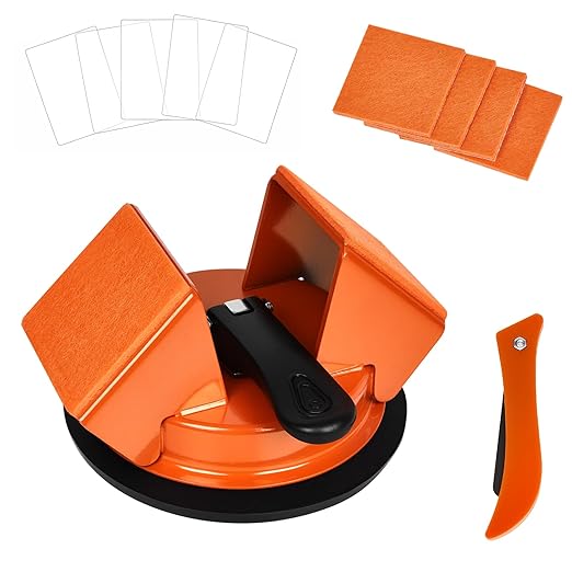 Floor Gap Fixer Tool for Laminate and Vinyl Flooring, Heavy-Duty Steel Floor Gap Repair Tool with Strong Suction Cup, Dual 45° Striking Surfaces, Gap Cleaning Blade, 5 Sticky Pads and 4 Felt Pad