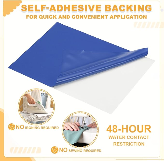 PATIKIL Nylon Repair Patch 8 x 6 Inch, 6pcs Self-Adhesive Down Jacket Repair Patches Waterproof Fabric Repairing Tape for Tents Sleeping Bag Outdoor Camping Gear, Sapphire Blue