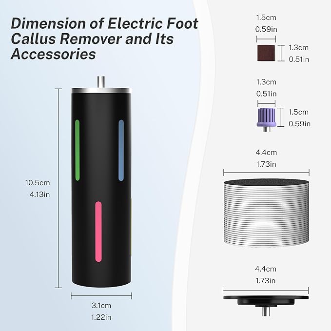Electric Foot Filer-Electric Callus Remover for Feet,Professional Foot File Pedicure Tool with 80 Sandpaper Discs,High Speed Adjustable,Painless Dry Cracked Heel Care for Home Spa & Salon (Black)