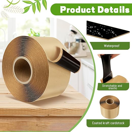 U0U 2PCS Pond Liner Seam Tape,2" x 20'Self Adhesive Double Sided Butyl Pond Seam Tape for EPDM Pond Liners,Waterproof Sealing Tape for EPDM Pond Liner Garden Cover Repair (2" x 20'-2Pack)