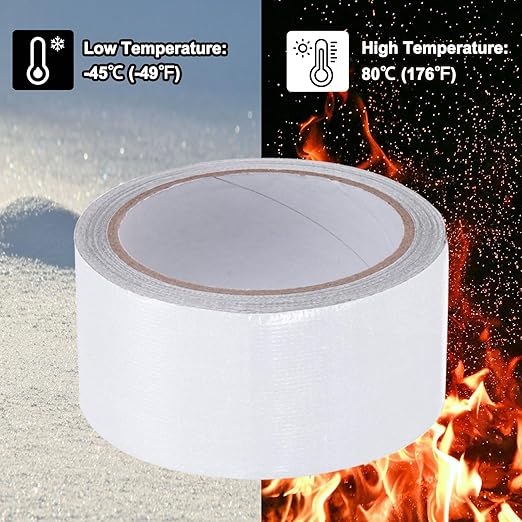 PATIKIL Awning Repair Tape 2" x 26ft Waterproof Canvas Tape High Adhesive Tear Repair Patch Kit for PVC Tarpaulin Tent Awning Fabric RV Sail Boat Cover, White