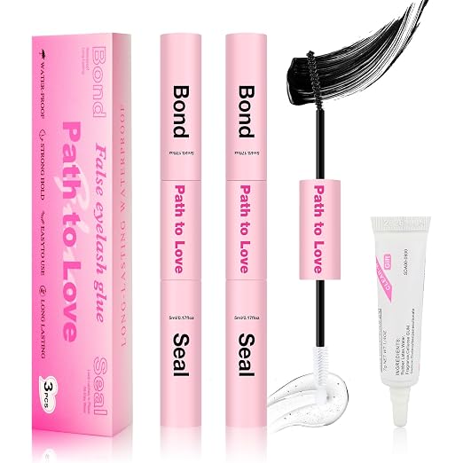 Professional Lash Cluster Glue Kit – 150H Strong Hold Bond & Seal Waterproof Eyelash Glue,Long-Lasting Adhesive for DIY Cluster Lashes,Home Use,Beginners & Pros (Black,3-Pack 2x5ml+5ml+0.24oz)