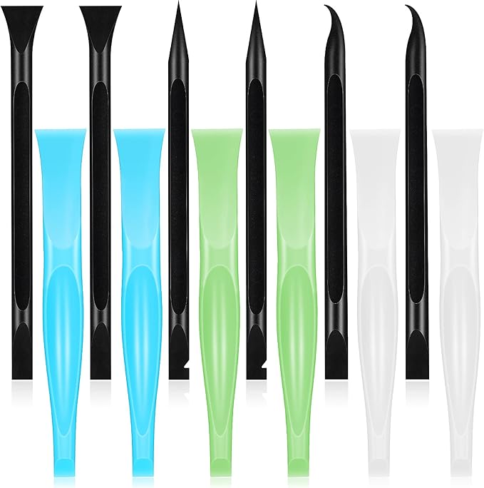 Honoson Non-scratch Plastic Scraper Tool Carbon Fiber Plastic Cleaning Tool Pen-shaped Stiff Scraper for Kitchen Sticker Scratch Cleaning