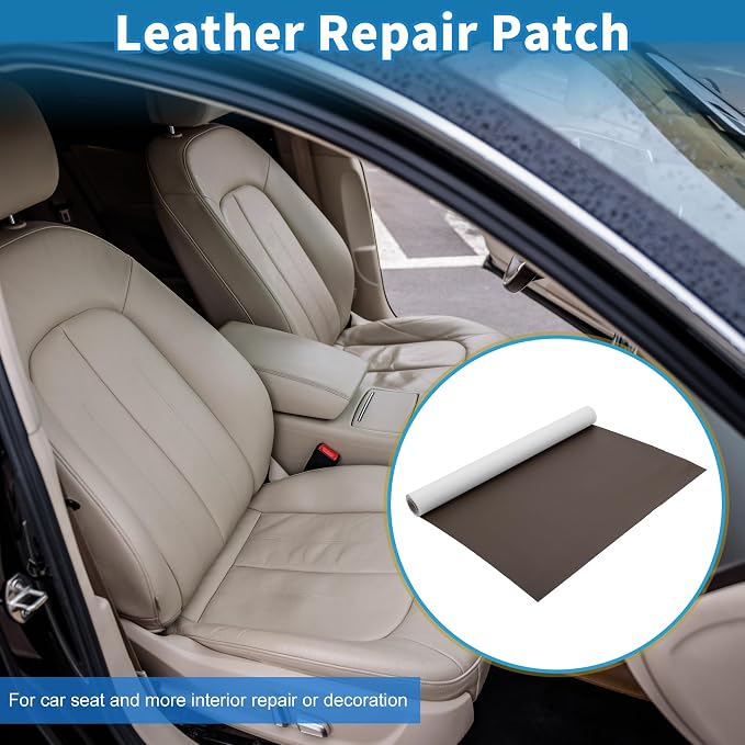 Self Adhesive Leather Repair Patch Strong Stickiness 60"x16" Leather Repair Tape PU Leather Deep Brown 1 Pcs