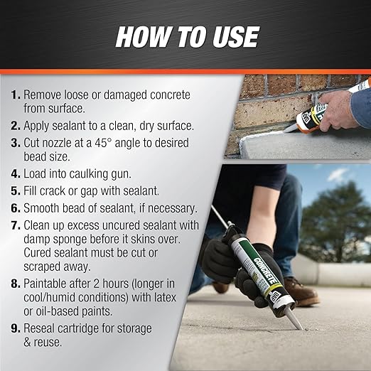 DAPConcrete Watertight Filler and Sealent 10.1 Ounce Gray | Pack of 2