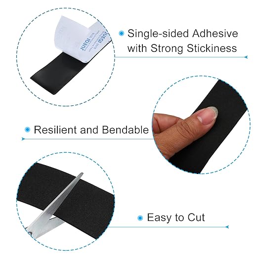 PATIKIL 2" W x 5/64" T x 16.4Ft EVA Single Sided Foam Tape, 2Pcs Multipurpose Sealing Strip Foam Waterproof Weather Stripping Foam Sealing Foam Strips with Adhesive for Door, Black