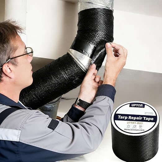 UPTOP Waterproof Butyl Tape, RV Underbelly Tape, 4in x 25ft Heavy Duty Scrim Shield Tarp Repair Tape, Waterproof UV-Resistant Duct Tape for RV, Camper, Tent, Awning, Outdoor Repair