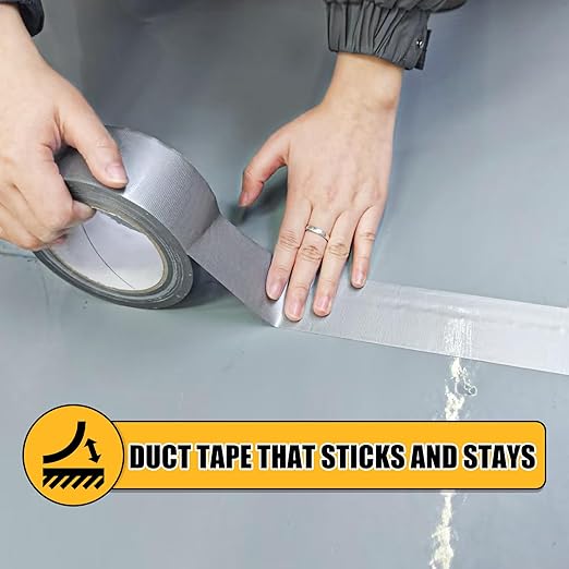 3 Pack Sliver Duct Tape ， Waterproof Heavy Duty Duct Tape,Strong Adhesive garyTape Bulk for Indoor Outdoor Repairs Tear by Hand, 60 Yards x 2 Inch Total，Bulk Value for Repairs