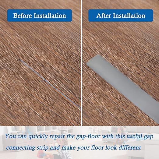 Floor Transition Strip Self Adhesive Floor Cover Strips Laminate 1.57" Wide Vinyl Flat Divider Transitions (4cm, 10Ft, Gray)