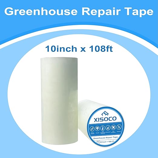 10Inch x 108FT Greenhouse Repair Tape, Greenhouse Tape Heavy Duty Waterproof, UV-Resistant Tent Clear Repair Tape Greenhouse Plastic Sheeting Coverings Film Tape for Sealing and Seaming