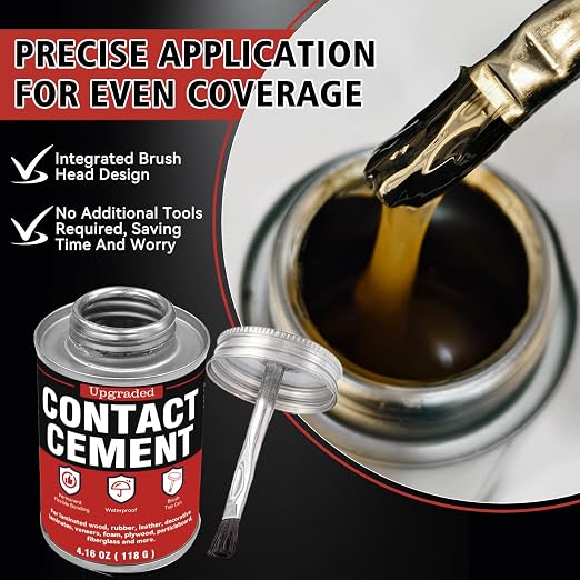 Bondtech Contact Cement Adhesive, Professional Neoprene Contact Adhesive, Strong Bonding for Woodworking, Leather, Repairs and Crafts (4.16 Ounce)