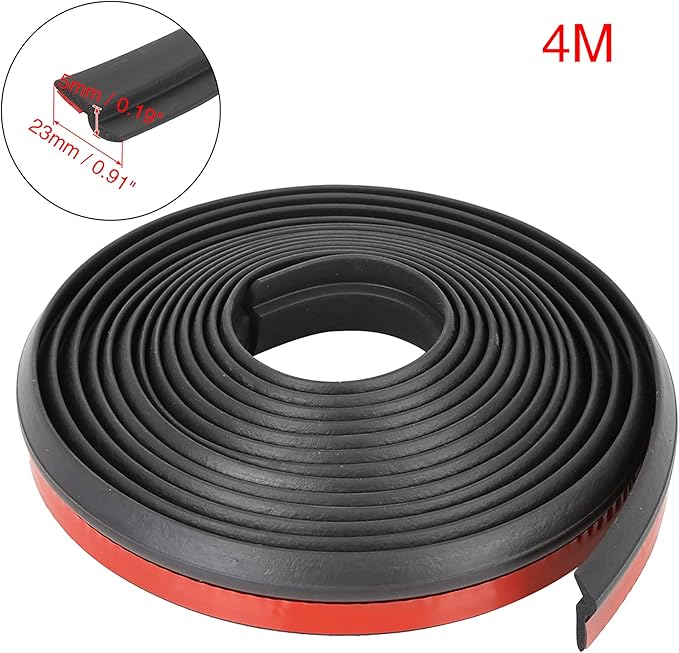 X AUTOHAUX 4m x 23mm Universal Car Z Shape Rubber Weather Waterproof Strip Seal Edge Protector