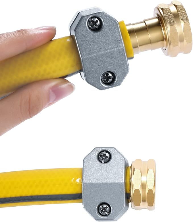 Zinc and Brass Female Clamp Coupling,Fits 3/4" or 5/8" Garden Hose Repair Fitting