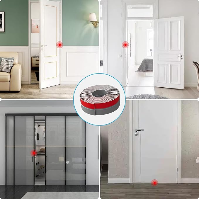 Heavy-Duty 2Inch (W) x 36FT(L) Door Weather Stripping, Extra Thick 2mm Door Draft Stopper Silicone Seal Strip, Draft Seal Tape for Doors Windows and Shower Glass Gap