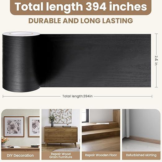 Wood Grain Repair Tape, 2.4 inch X 32ft Self Adhesive Wood Colored Tape for Tables, Chairs, Baseboards, Doors, Windows, Floors, Handicraft DIY.