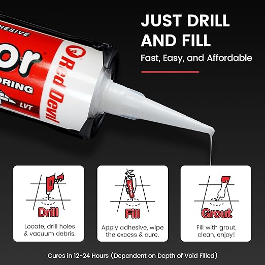 The Original Fix-A-Floor Loose Tile Repair Adhesive - Tile, Porcelain, Ceramic, Marble, Stone & Wood. Custom Tip for All Grout Sizes – 10.1 oz. *for Best Results Use The Proven Power of a Caulk Gun*