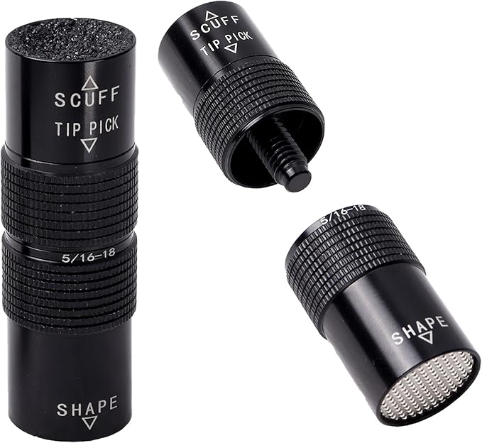 GSE Games & Sports Expert Billiard Pool Cue Tip Tool, Stick Scuffer/Shaper/Aerator/Joint Protector Tool, Billiard Accessories