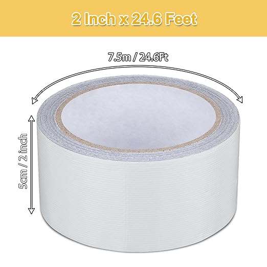 RV Awning Repair Tape Heavy Duty Waterproof Tent Tape for Tarp,Canvas,Tarpaulin,Car and Boat Covers Tent Repair Patch Kit Outdoor UVproof Repair Tape White