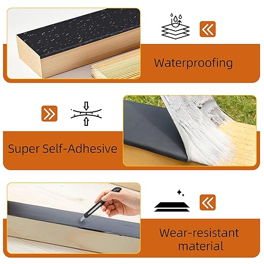 Deck Joist Tape 1-5/8" x 50' Butyl Joist Tape for decking, 6 Pack Flashing Joist Deck Tape for Top of Joists, Rim Joists, Under Joists and Beams