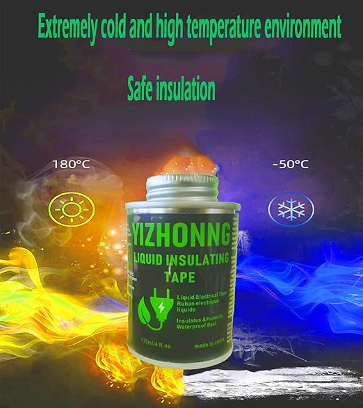 YIZHONG Liquid Electrical Tape Waterproof Liquid Wire Insulation Rubber Quick-Drying High Temperature Black, Flame Retardant