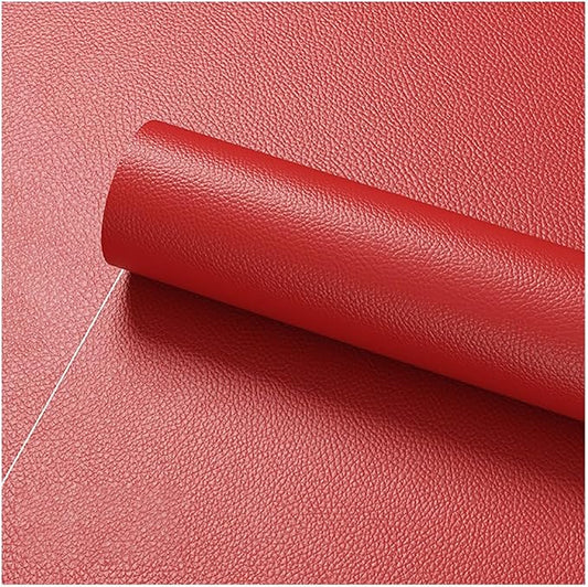 Faux Leather Repair Patch 19.7 × 19.7In,Red Self - Adhesive Leather Repair, 2.5MM Thick Upholstery Leather for Upholstery Crafts, DIY Sewing, Sofas, Furniture, Car Seats, Chairs(1Pcs)