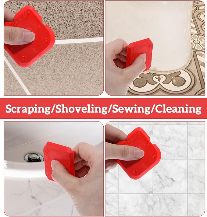 15 Pcs Caulk Smoothing Tool, Silicone Caulk Tool Caulk Finishing Tool, Sealant Grout Finishing Tools for Kitchen Bathroom Window Sink Sealing (Red Yellow Blue)