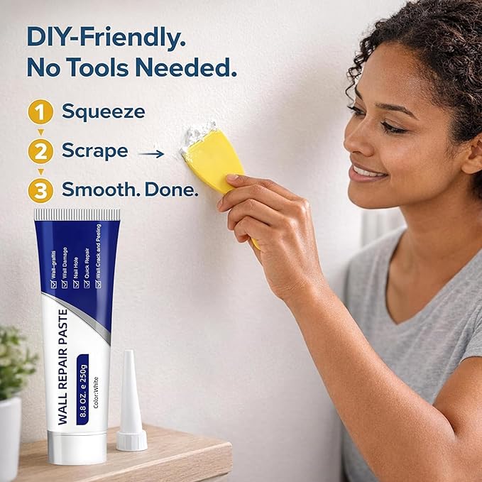 2PCS Efficient Drywall Repair Kit with Scraper, Wall Mending Agent, 2026 Upgrade Quick Drying Wall Mending Agent for Holes & Cracks,Easy Drywall Repair for Nail Holes and Wall Damage