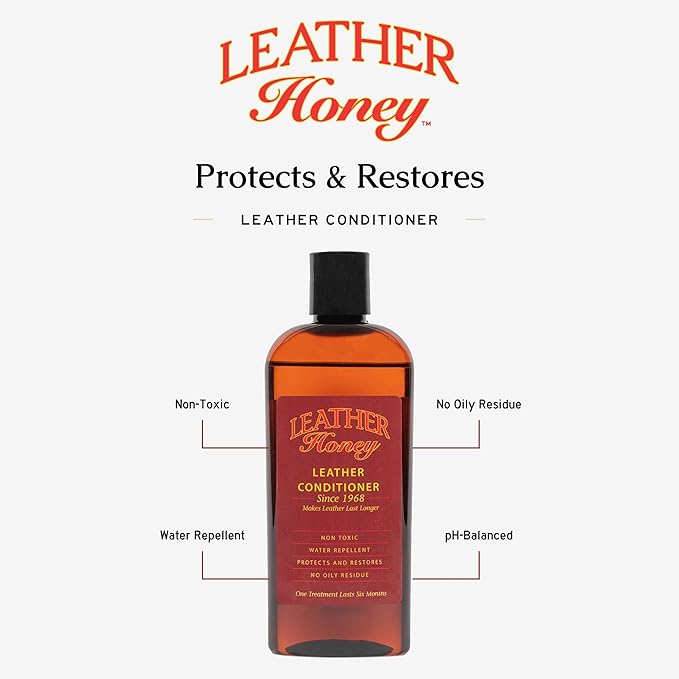 Leather Honey Complete Leather Care Kit Including 8 oz Cleaner and 8 oz Conditioner for use on Leather Apparel, Furniture, Auto Interiors, Shoes, Bags and Accessories