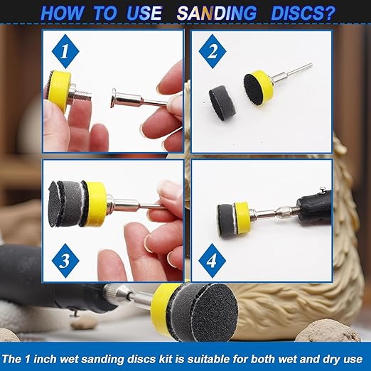 279PCS 1Inch Sanding Discs and Drum for Dremel Tool Accessories,60-10000 Grit Hook and Loop Sandpaper for Polishing Kit,Sanding Bits kit for Resin/Rock/Making Jewelry Polishing