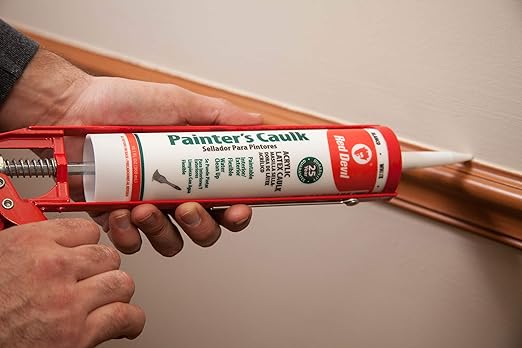 Red Devil 0746 Painter’s Caulk, 10.1 oz, Paintable Acrylic Latex Caulk for Interior and Exterior Use, Water Cleanup, Ready to Paint in 2 Hours