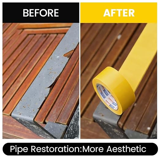 ADHES PVC Pipe Wrap Tape, 2 Inch X 35 Yds, Corrosion Protection Pipe Tape, Weatherproof PVC Tape for Drain Pipe, Metal & Electrical Piping, Underground Pipe, Yellow