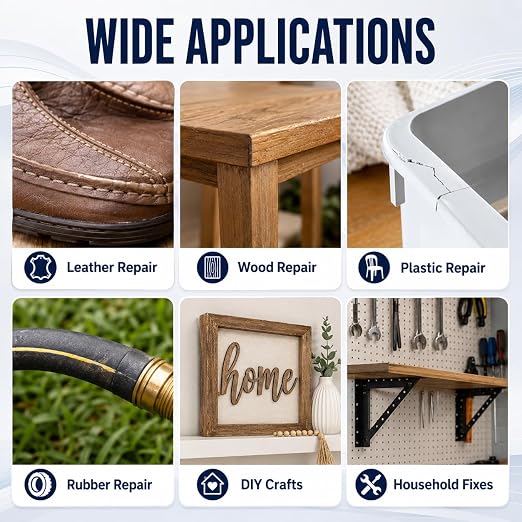 Realth All Purpose Adhesive 4 oz Brush Can Strong Flexible | Contact Cement Repair Glue for Leather, Rubber, Neoprene, Plastic & Wood, Fast Drying